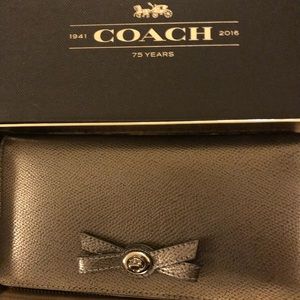 Coach Gunmetal Turnlock Bow Wallet